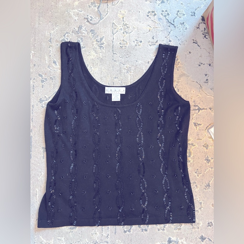 Grace Black Embellished Women's Top